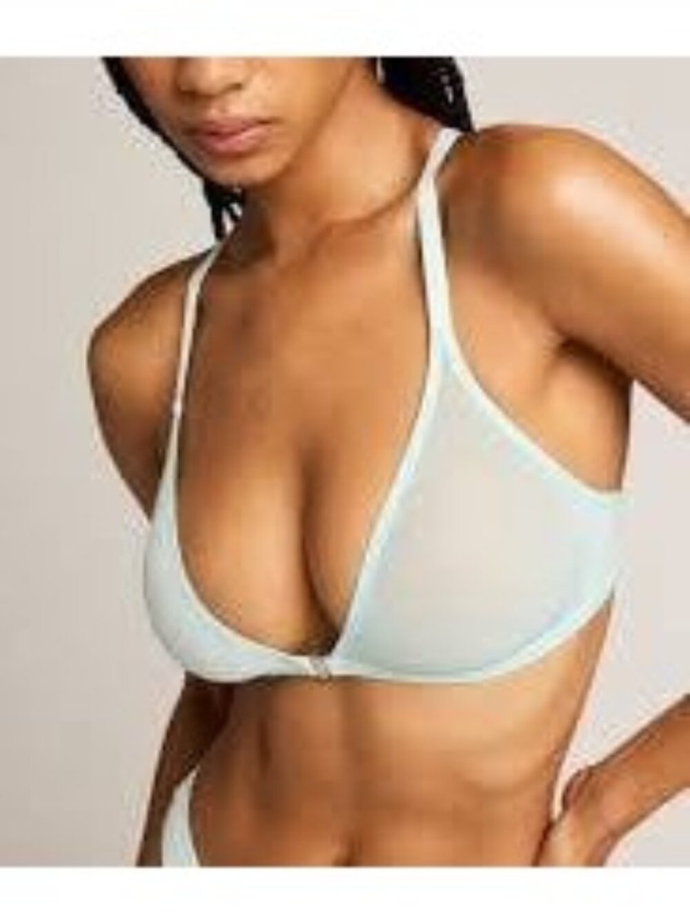 Negative Bra Sieve Non-Wire Mesh Sheer Racerback Size 4 Sea Mint Sexy Lingerie